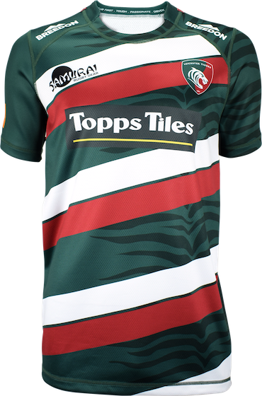 Leicester Tigers 2016/17 Kids Home S/S Replica Rugby Shirt Green 